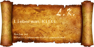 Lieberman Kitti névjegykártya